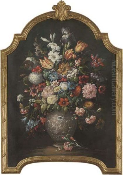 Parrot Tulips Oil Painting by Gaspar-pieter The Younger Verbruggen