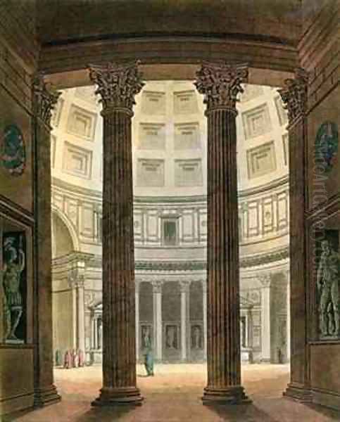 Interior of the Pantheon Rome Oil Painting by Fumagalli