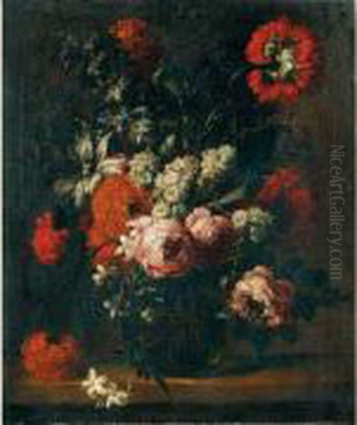 Bouquet De Fleurs Oil Painting by Gaspar-pieter The Younger Verbruggen