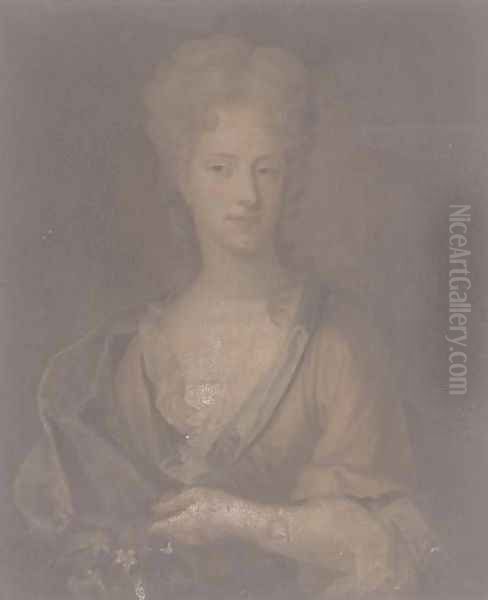 Portrait of a lady, traditionally identified as Abigail Hill Oil Painting by James Fellowes