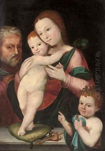 The Holy Family with the Infant Saint John the Baptist Oil Painting by Francesco Francia