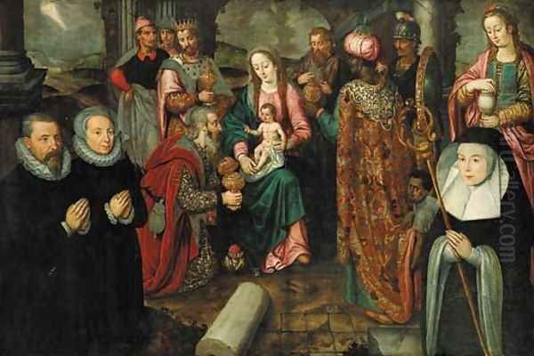 The Adoration of the Magi with kneeling donors Oil Painting by Karel Foort