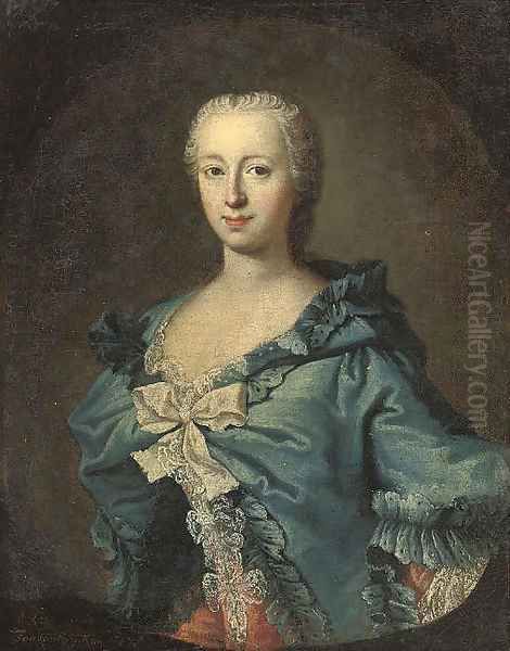 Portrait of Adrienne Lecouvreur Oil Painting by Louis De Fontaine