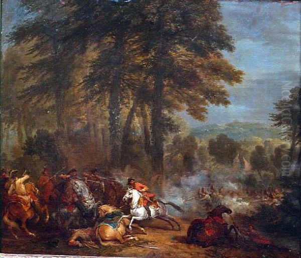 Scene De Bataille Oil Painting by Jan Peeter Verdussen