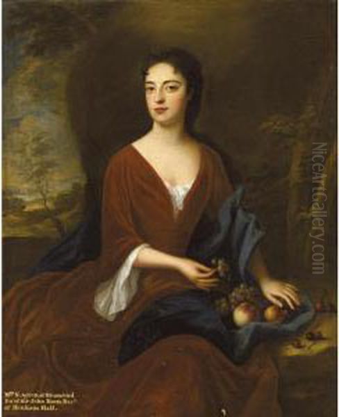 Portrait Of Mary Rous, Mrs Nathaniel Acton (died 1717) Oil Painting by Johannes or Jan Verelst