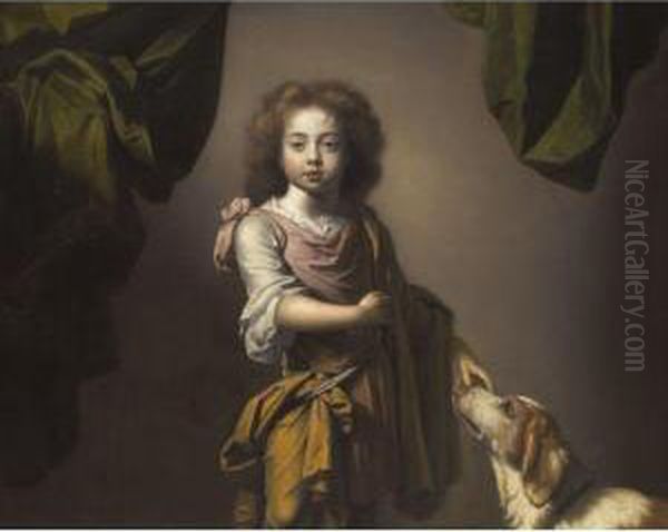 Portrait Of A Boy, Said To Be The Duke Of St Albans Oil Painting by Simon Pietersz. Verelst