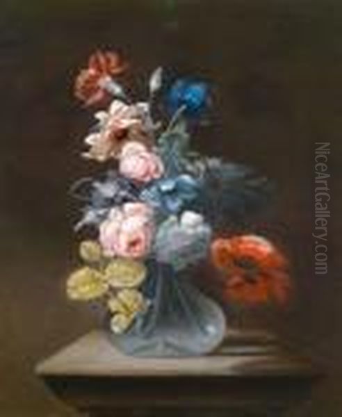 Ein Blumenstillleben Oil Painting by Simon Pietersz. Verelst