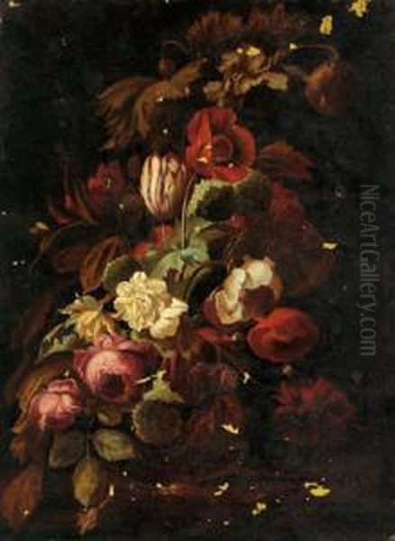 Due Nature Morte Con Fiori Oil Painting by Simon Pietersz. Verelst