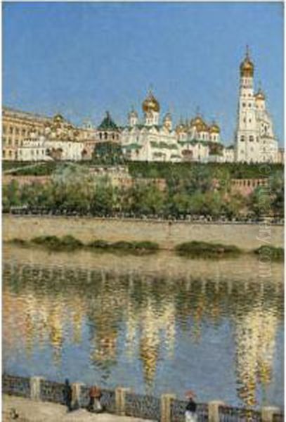 View Of The Kremlin Oil Painting by Vasili Vasilyevich Vereshchagin