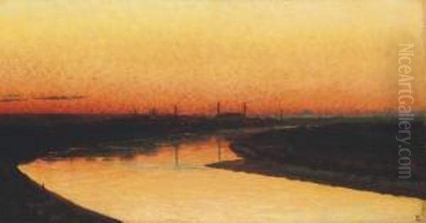 Moscow At Sunset Oil Painting by Vasili Vasilyevich Vereshchagin