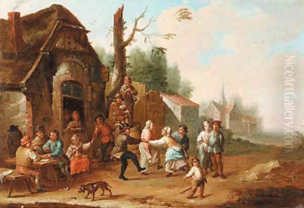 A Kermesse Oil Painting by Franz Ferg