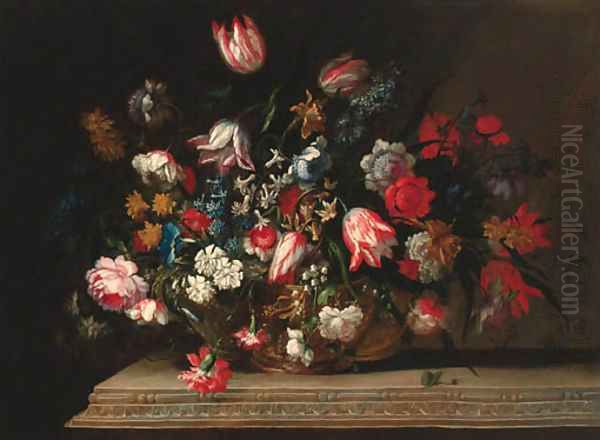 Flowers Oil Painting by Jean Baptiste Belin de Fontenay