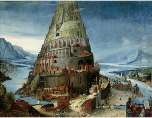 The Tower Of Babel Oil Painting by Tobias van Haecht (see Verhaecht)