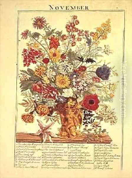 November from Flower Garden Displayed Oil Painting by Robert Furber