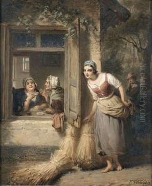 Die Lauscherin Oil Painting by Francois Verheyden