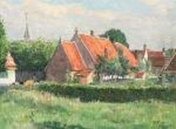 Village View Oil Painting by Francois Verheyden