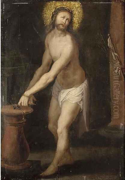 Christ at the Column Oil Painting by Hieronymus II Francken