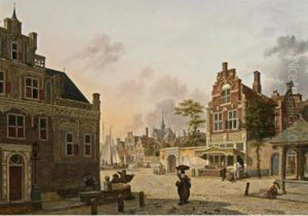 A Summer Day In Haarlem Oil Painting by Jan Hendrik Verheijen