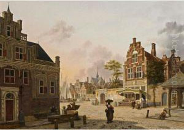 Summer Day In Haarlem Oil Painting by Jan Hendrik Verheijen