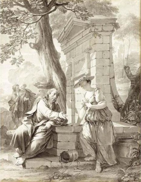 Christ And The Woman Of Samaria At The Well by Nicholas Verkolje