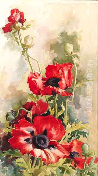 Blossoming poppies by Ernest Filliard