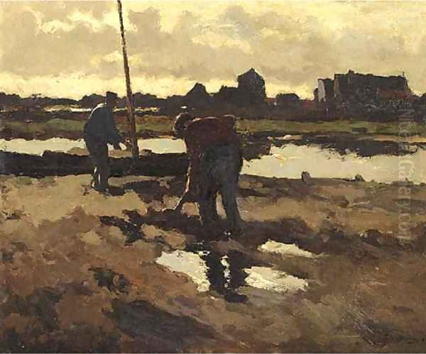 Diggers at work Oil Painting by Hendrik Frauenfelder