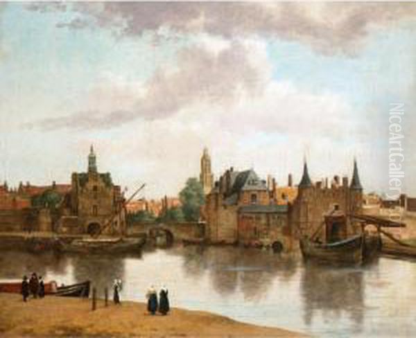 View Of Delft Oil Painting by Johannes Vermeer