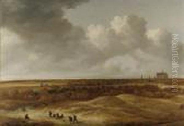 A Panoramic Landsape With Haarlem And The River Spaarne In Thedistance Oil Painting by Jan Wijnants