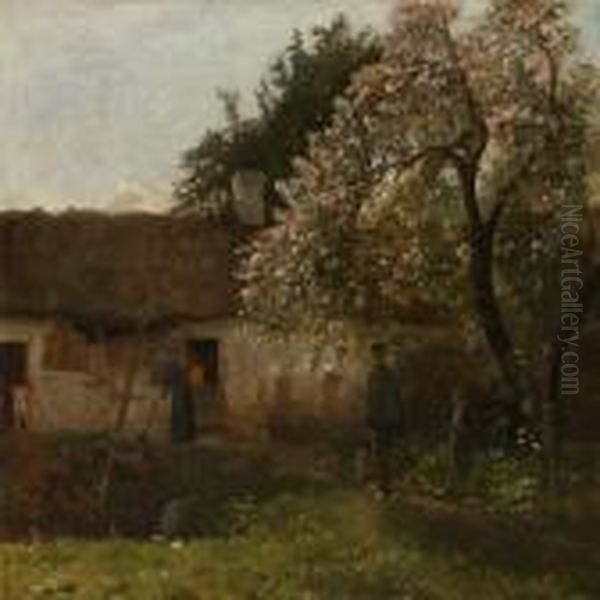 Country Idyll In Hornsherred,denmark Oil Painting by Gustav Vermehren