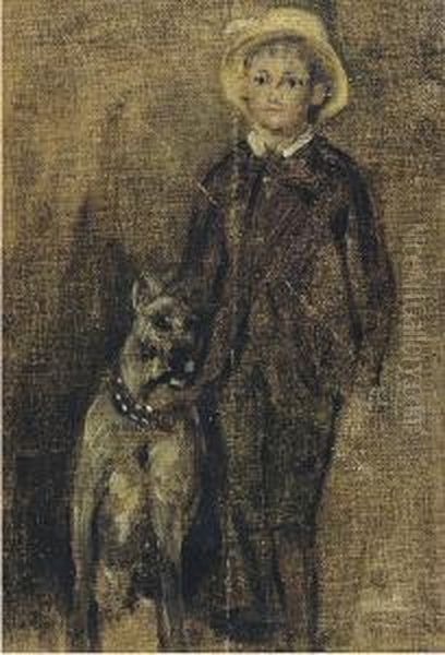 Ragazzo Con Cane Oil Painting by Otto Vermehren