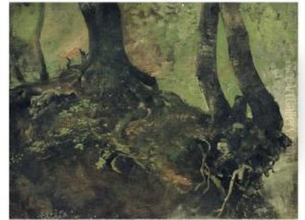 Studio Di Alberi Oil Painting by Otto Vermehren