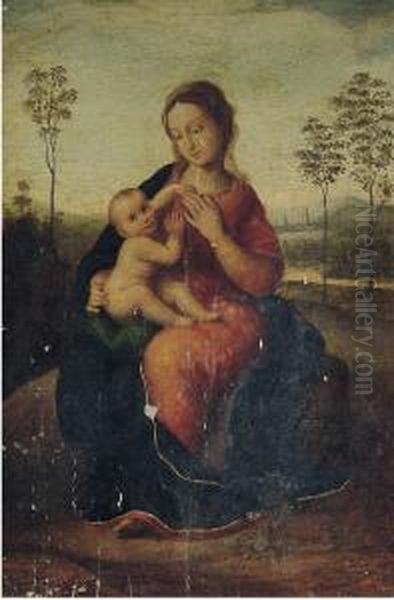 Madonna Col Bambino (da Raffaello) Oil Painting by Otto Vermehren