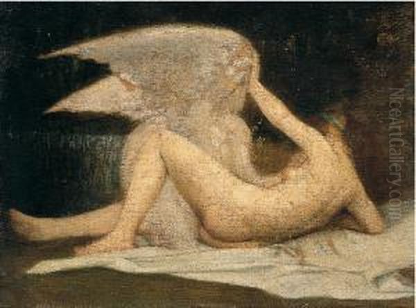 Leda Con Il Cigno Oil Painting by Otto Vermehren