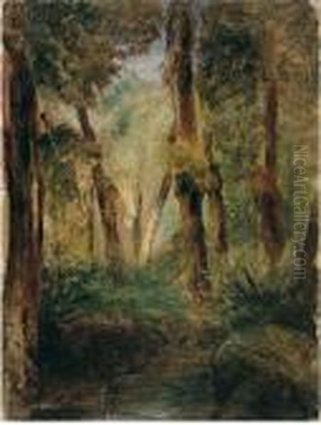 Paesaggio Con Bosco Oil Painting by Otto Vermehren