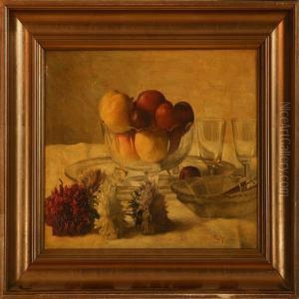 Still Life Oil Painting by Sophus Vermehren