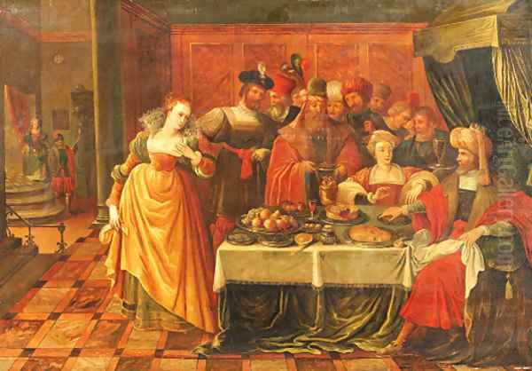 The Feast of King Herod Oil Painting by Ambrosius Francken