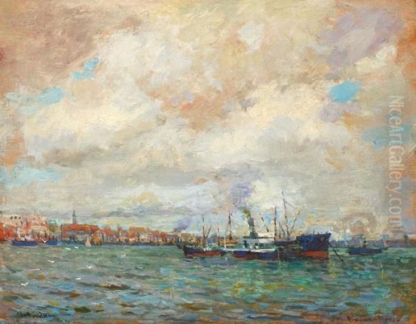 Portul Rotterdam Oil Painting by Nicolas Vermont