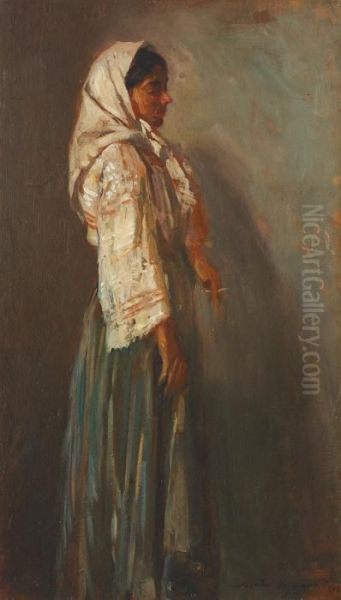 Gipsy Girl Oil Painting by Nicolas Vermont