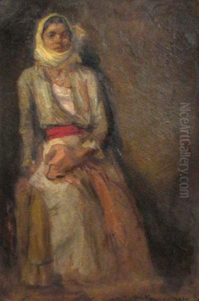 Gipsy Woman Oil Painting by Nicolas Vermont