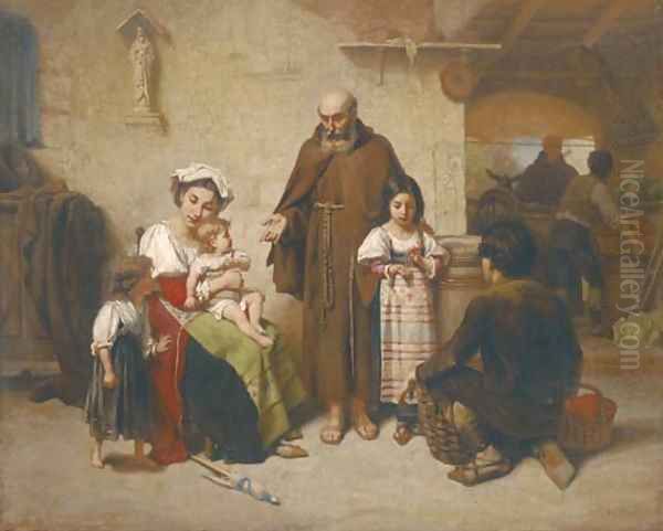 The family at prayer Oil Painting by Eugene Frances Fines