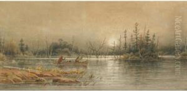 Ojibwa Indians On The Kawarthas Oil Painting by Frederick Arthur Verner