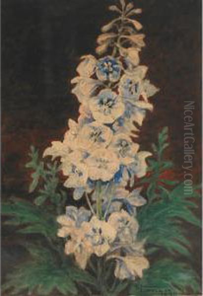 Larkspur Oil Painting by Frederick Arthur Verner