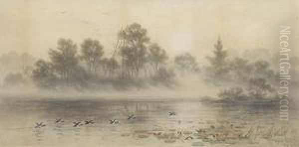 Mists Over Parry Sound, Ontario, Canada Oil Painting by Frederick Arthur Verner