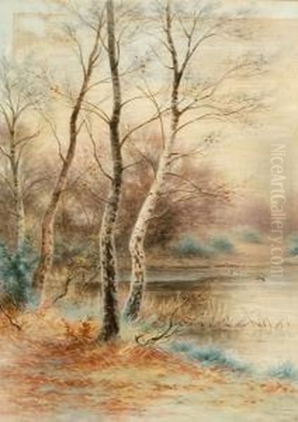 Birch Trees Oil Painting by Frederick Arthur Verner