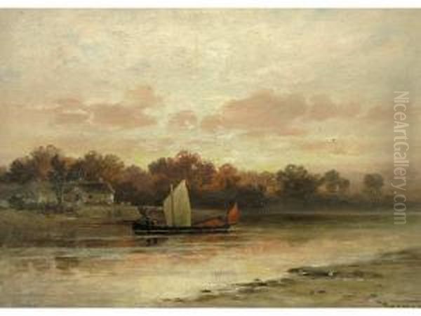 Evening On Thames Oil Painting by Frederick Arthur Verner