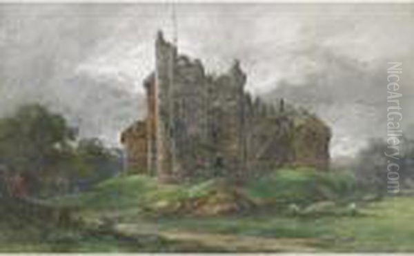 Scottish Castle Oil Painting by Frederick Arthur Verner