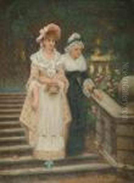 Anafternoon Stroll Oil Painting by Arthur Langley Vernon