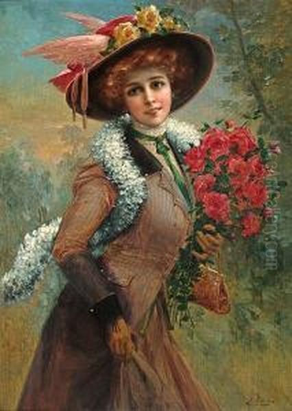 Lovely As A Rose Oil Painting by Emile Vernon