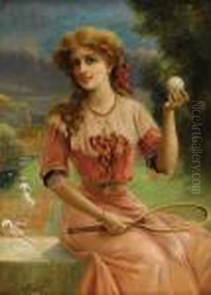 Tennis Anyone Oil Painting by Emile Vernon