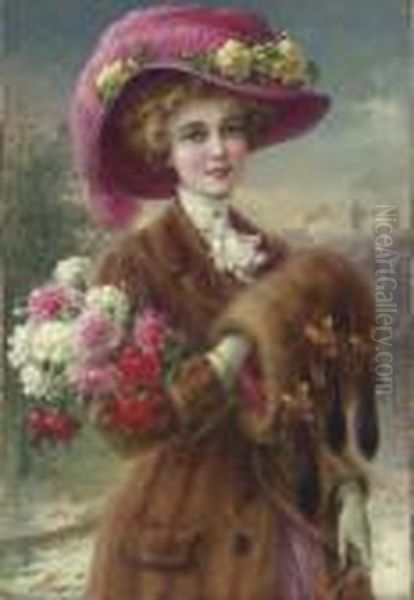 Winter Beauty Oil Painting by Emile Vernon